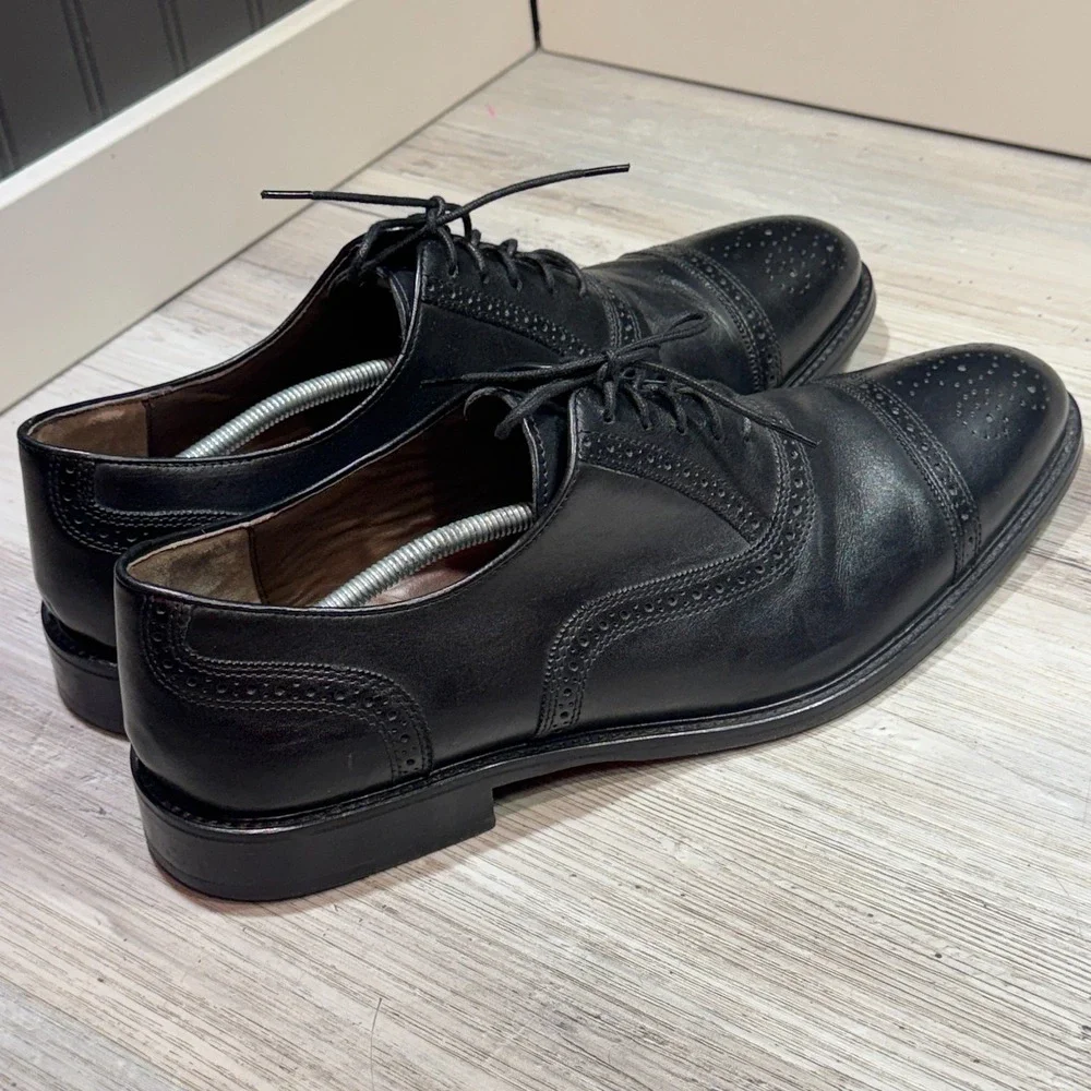 Johnston & Murphy Black Dress Shoes Men's 15M‎ Sheepskin Leather 15‑2821 India